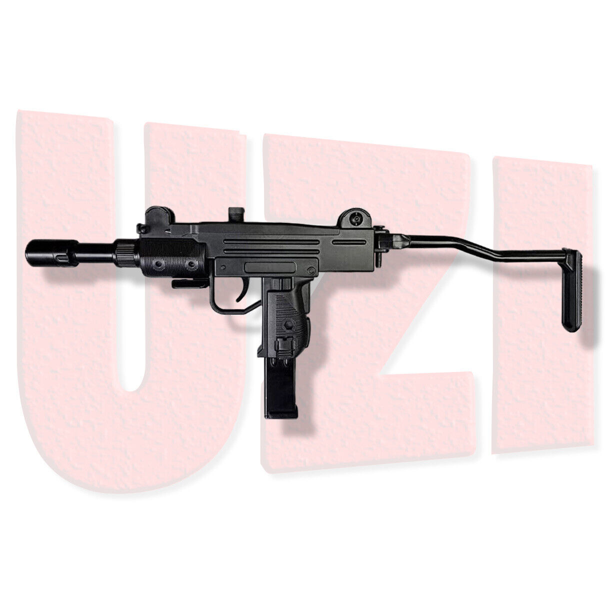 Mini UZI Submachine Gun Pistol LIGHTER ABS/Metal - Jet Torch Flame & Padded Case