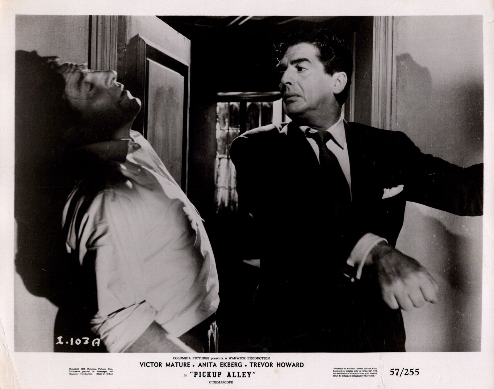 Victor Mature in Interpol (1957) ❤ Original Vintage Movie Scene Photo K 471