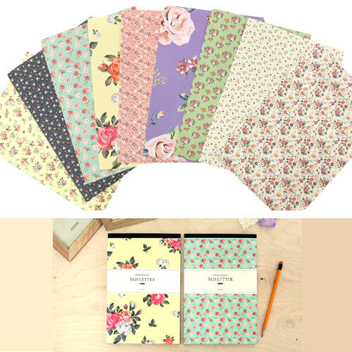 63sheets Beautiful Flower Pattern Letter Lined Writing Stationery Paper Pad