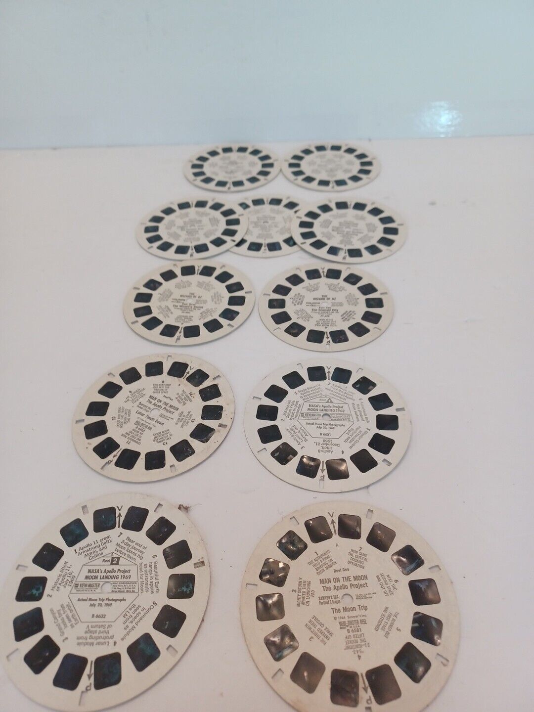 VTG View-Master Slide Reels LOT OF 11*WIZARD OF OZ/APOLLO MOON/YELLOWSTONE* USED