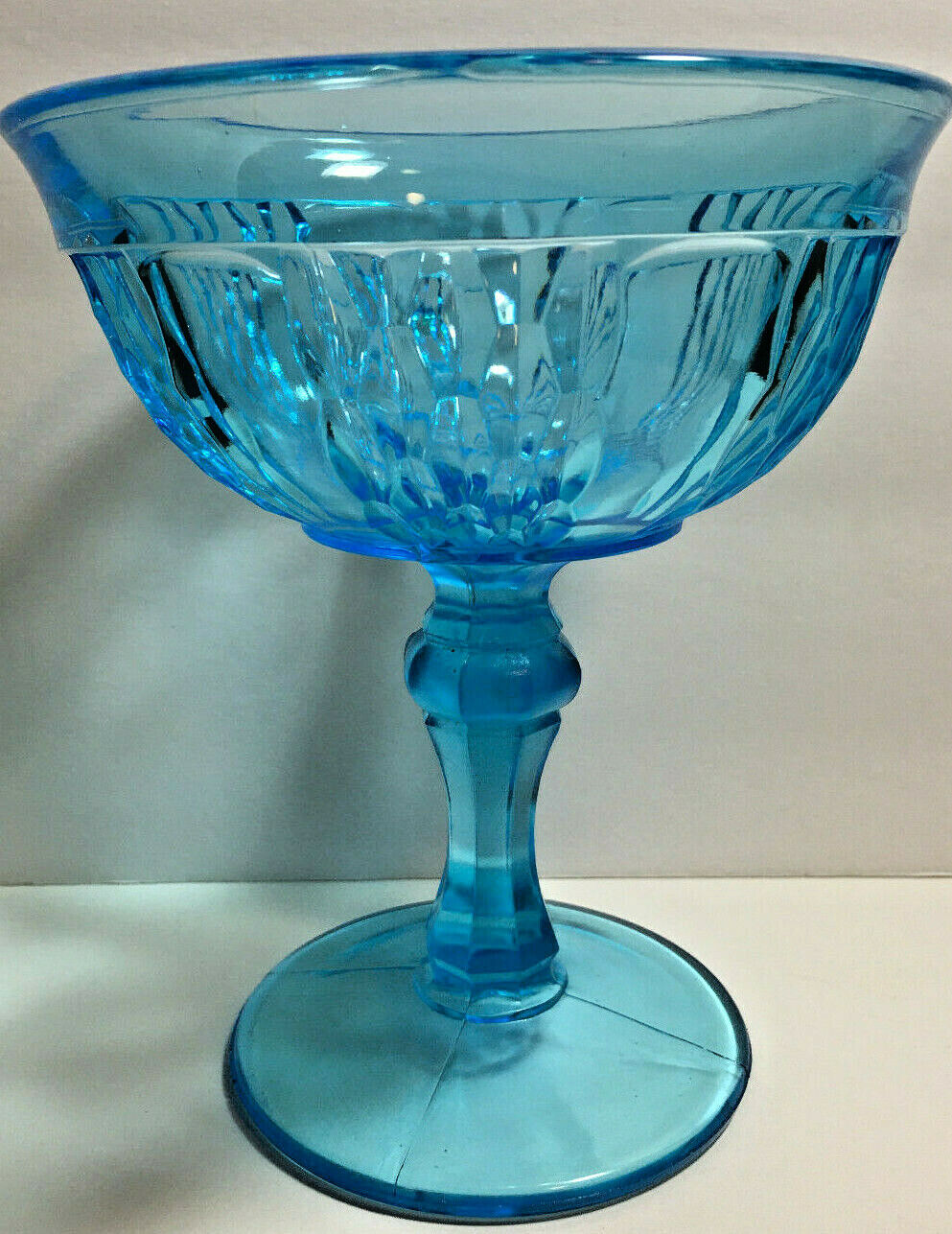 Vintage 1950'S Indiana Glass Blue Glass Candy Dish on Pedestal