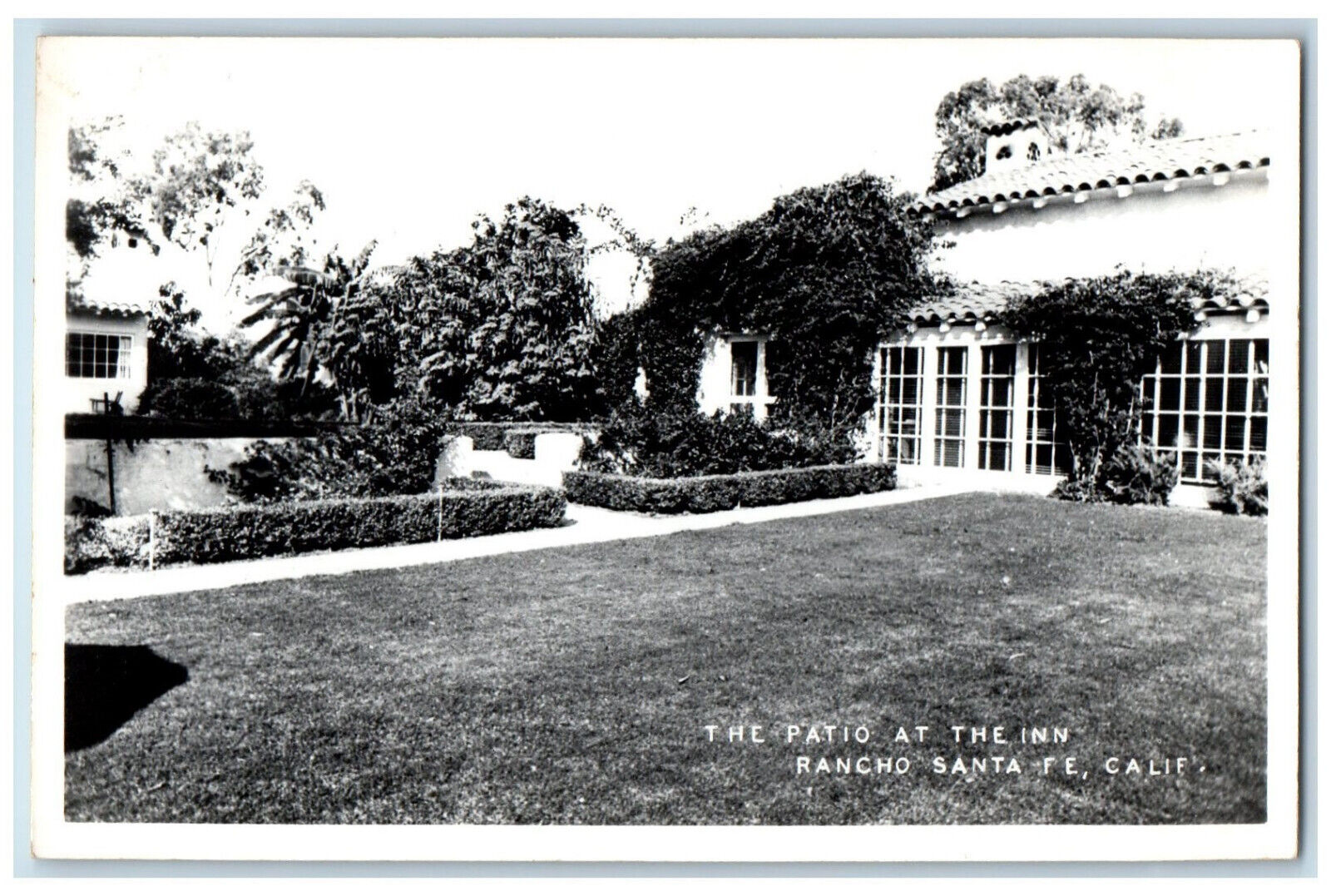 Rancho Sante Fe California CA RPPC Photo Postcard Patio at The Inn c1950's