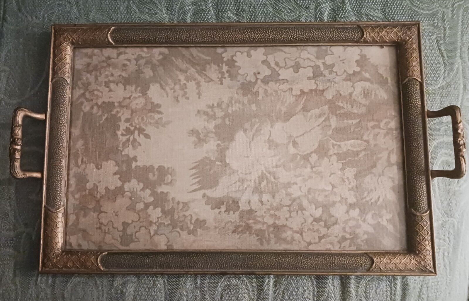 1920's antique gold tone tray 