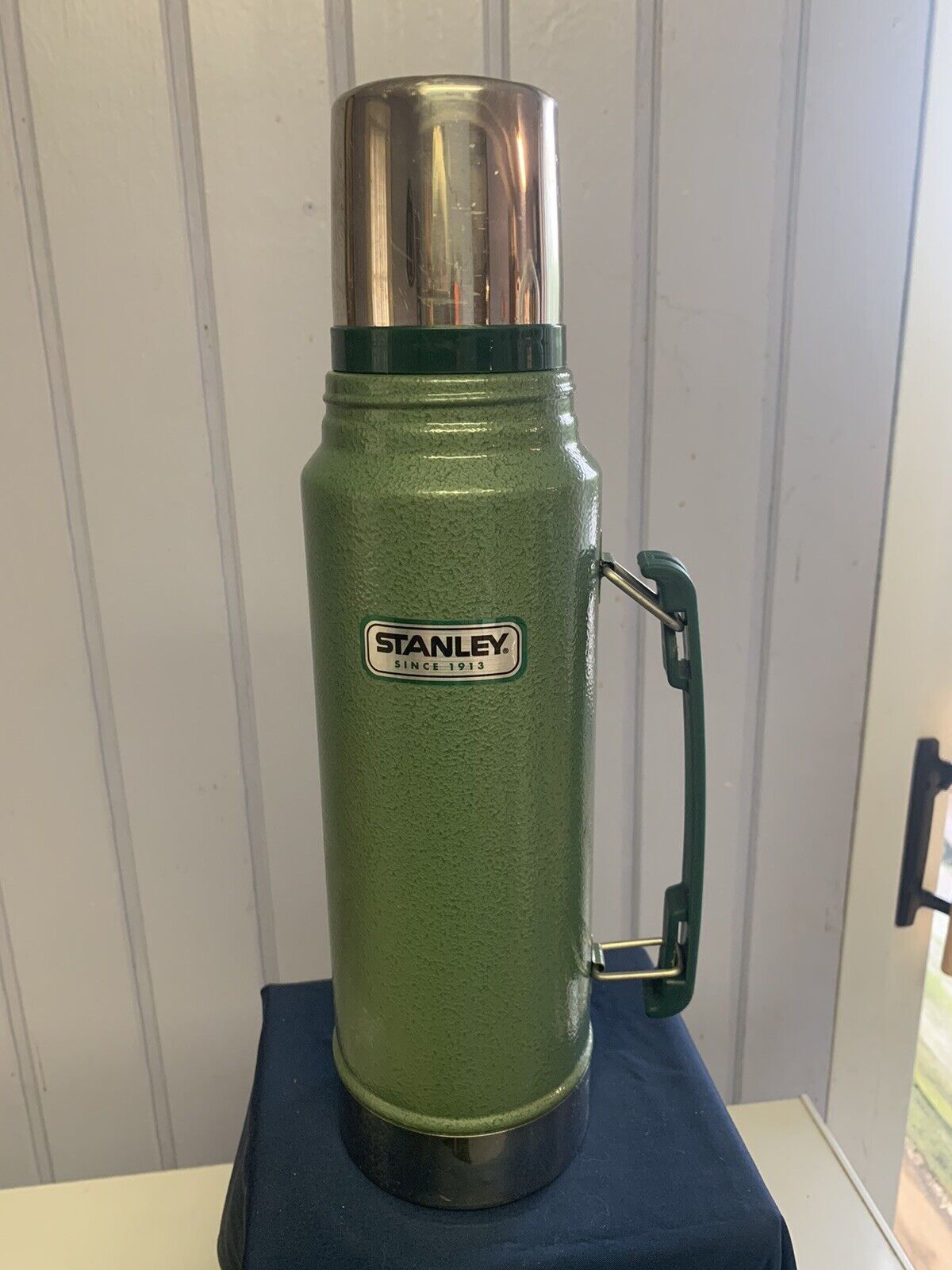 Stanley Aladdin Green Vacuum Bottle Thermos 1.1 Quart/1 liter Vintage, Nashville