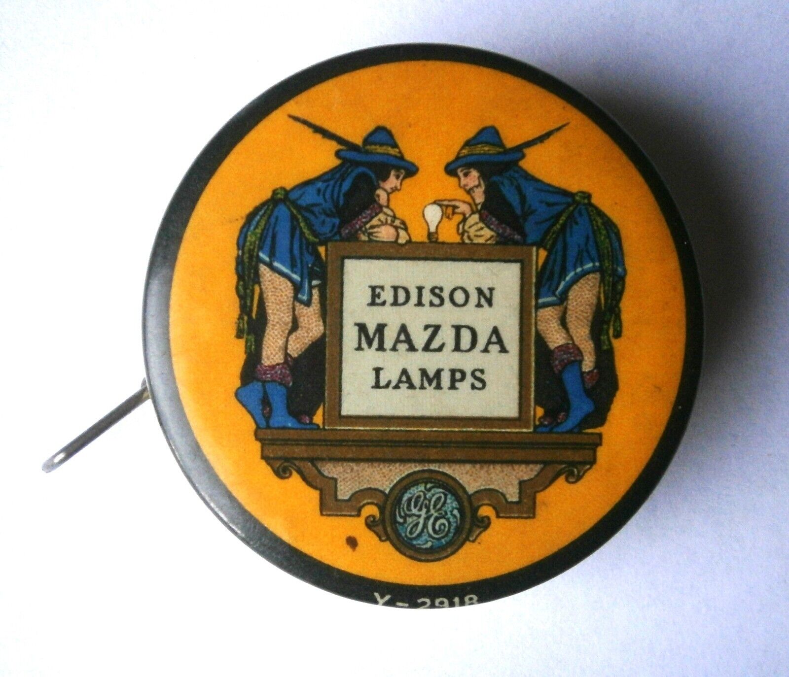 Edison Mazda Lamps Advertising Tape Measure designed by Maxfield Parish