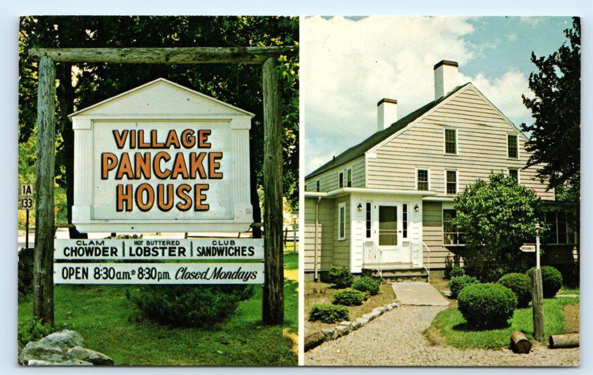 ROWLEY, MA Massachusetts ~ Roadside VILLAGE PANCAKE HOUSE  1975 Postcard