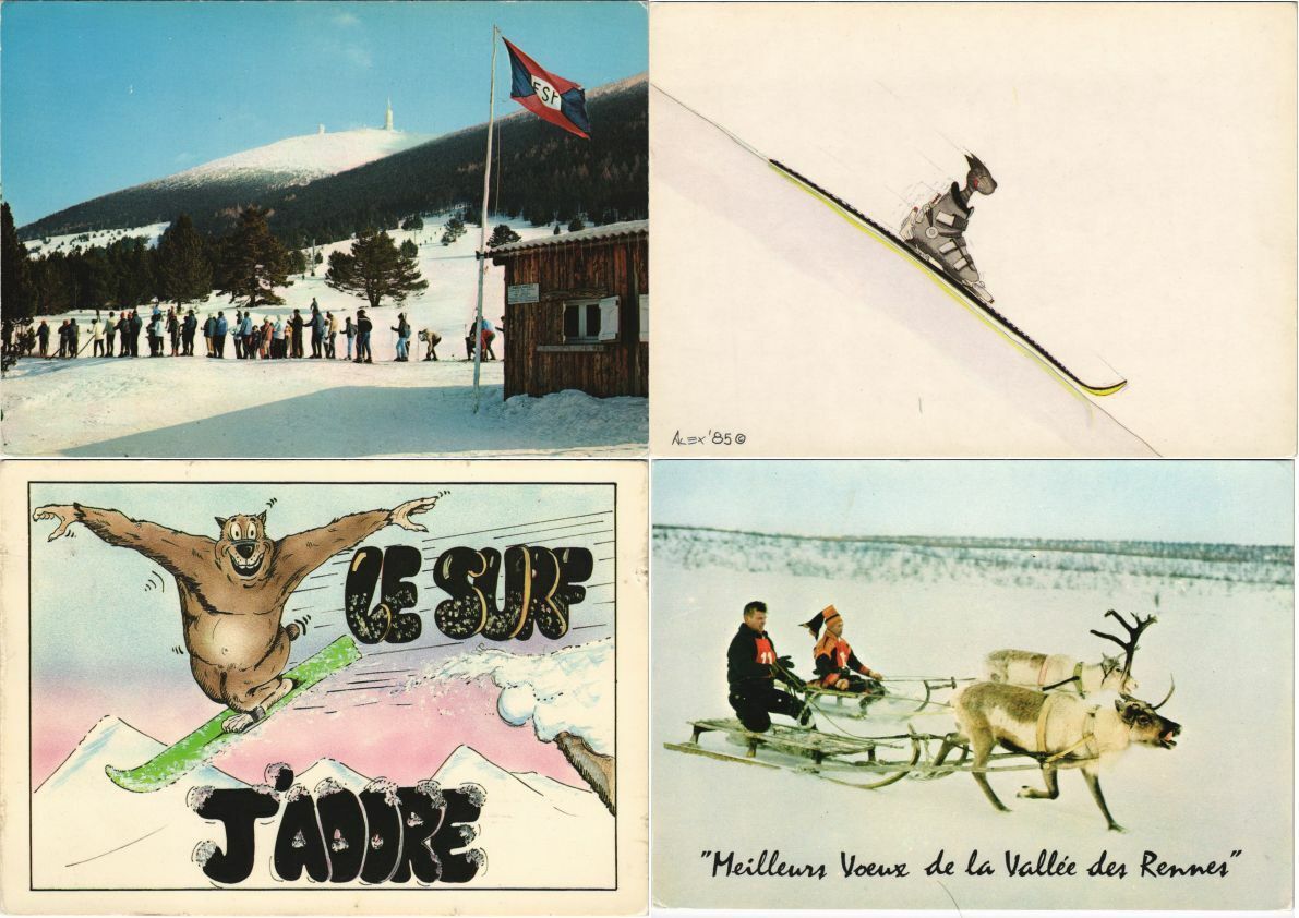 WINTERSPORT SKIING  150 Vintage Postcards MOSTLY PRE-1980 (L3590)