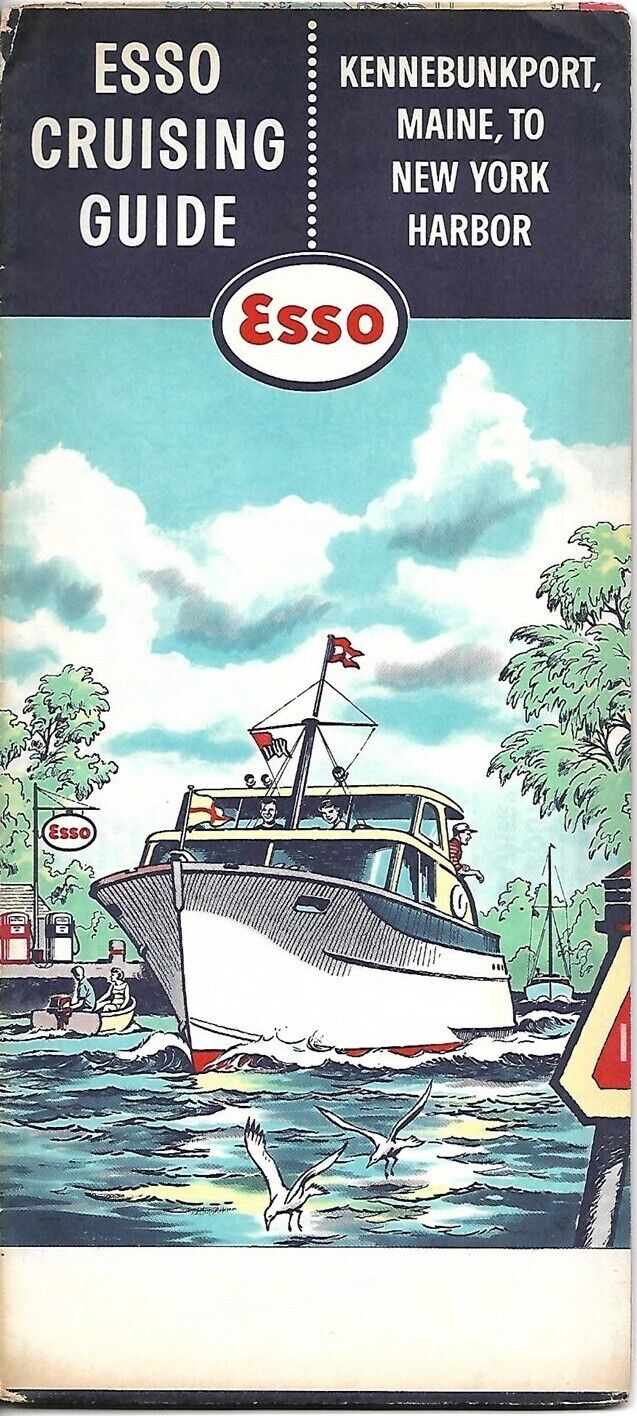 1961 ESSO CRUISING GUIDE Kennebunkport to New York Harbor Nantucket Long Island