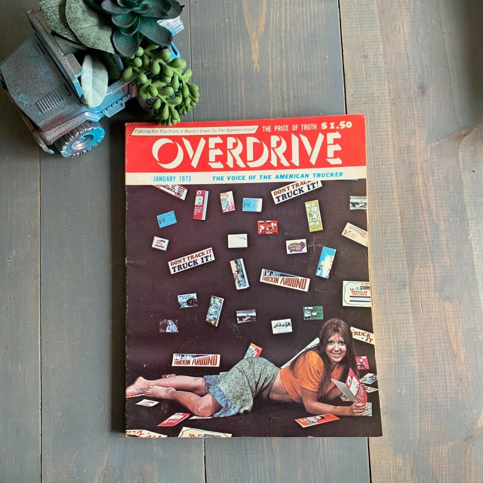 1973 January Overdrive Vintage Trucker Magazine Semi Truck Big Rig Collectible