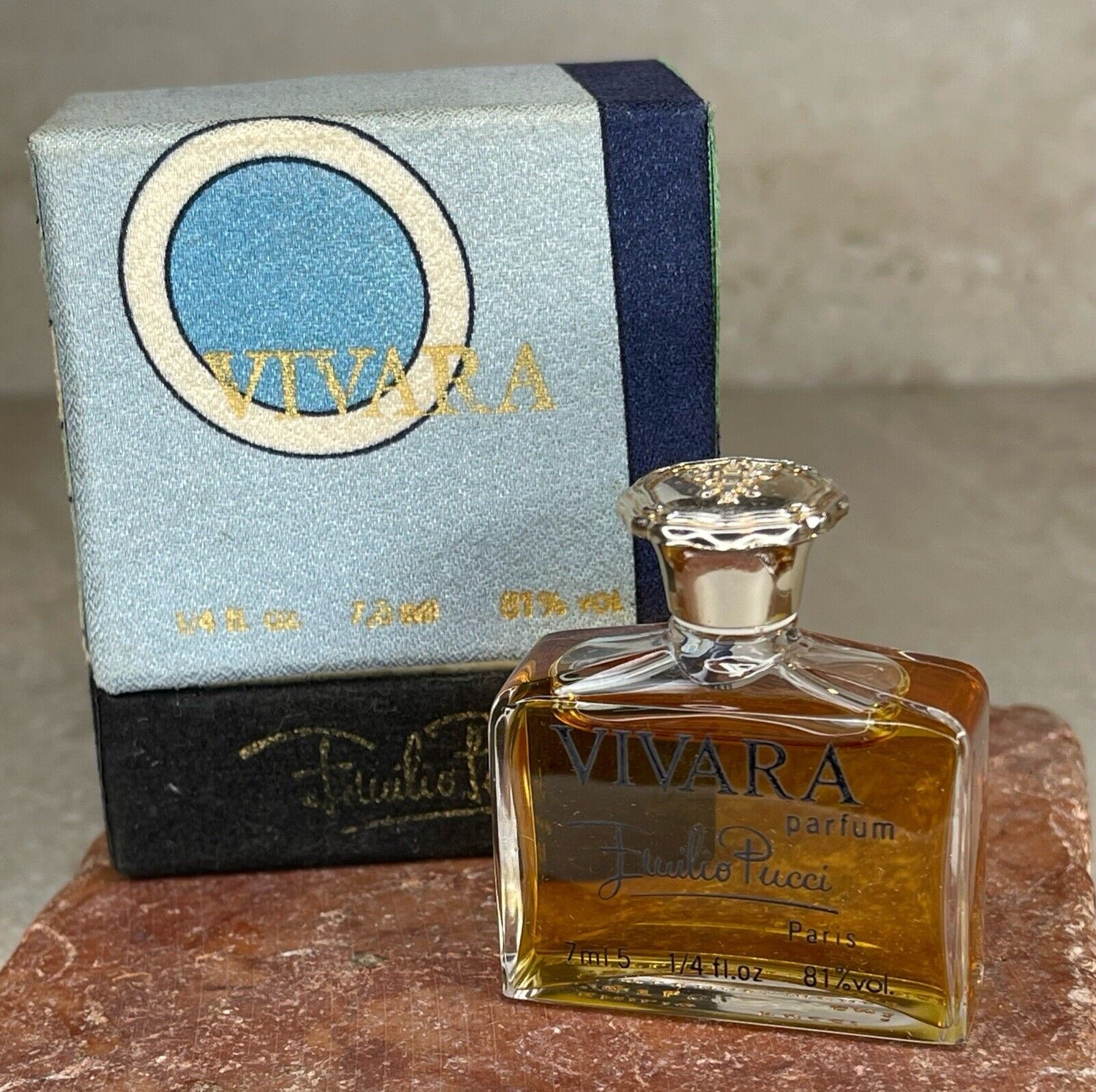 Vintage VIVARA Perfume by Emillo Pucci Mini 1/4oz/7ml PURE PARFUM w/Box RARE