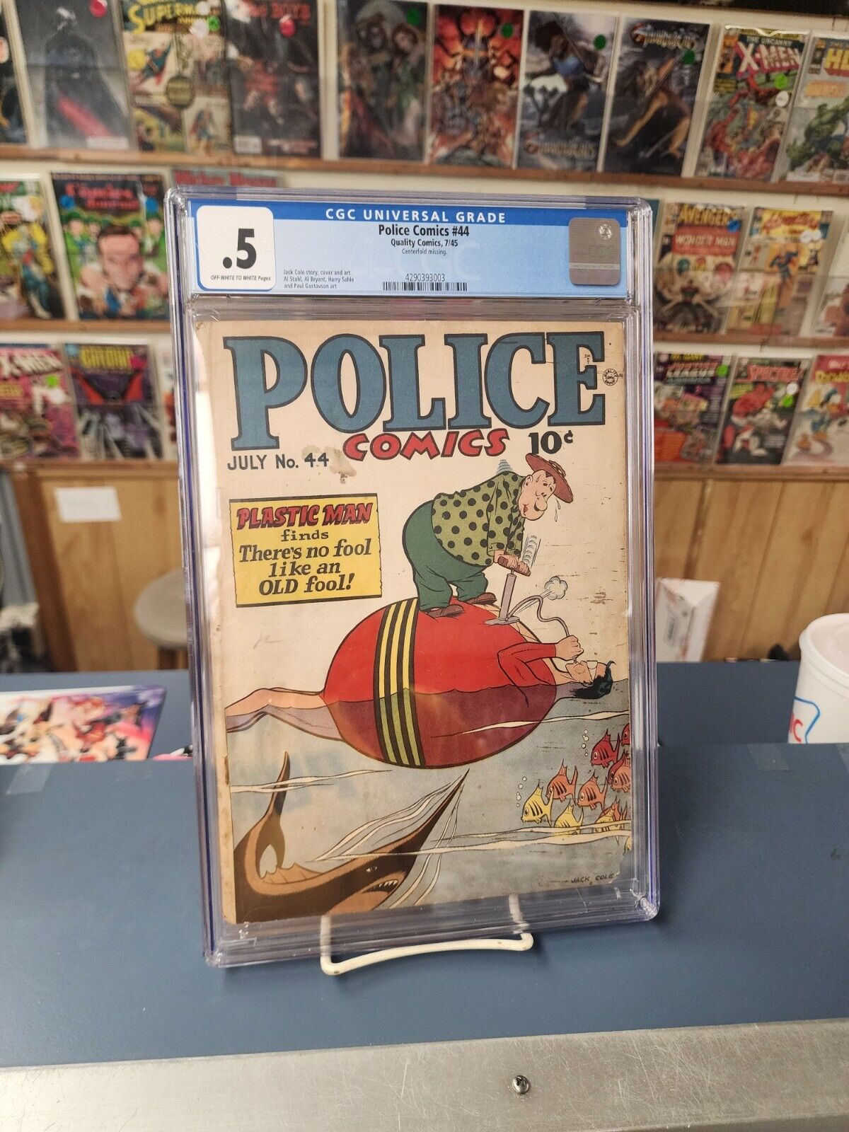 Police Comics #44. Cgc .5. July 1945. Golden Age. Centerfold Missing