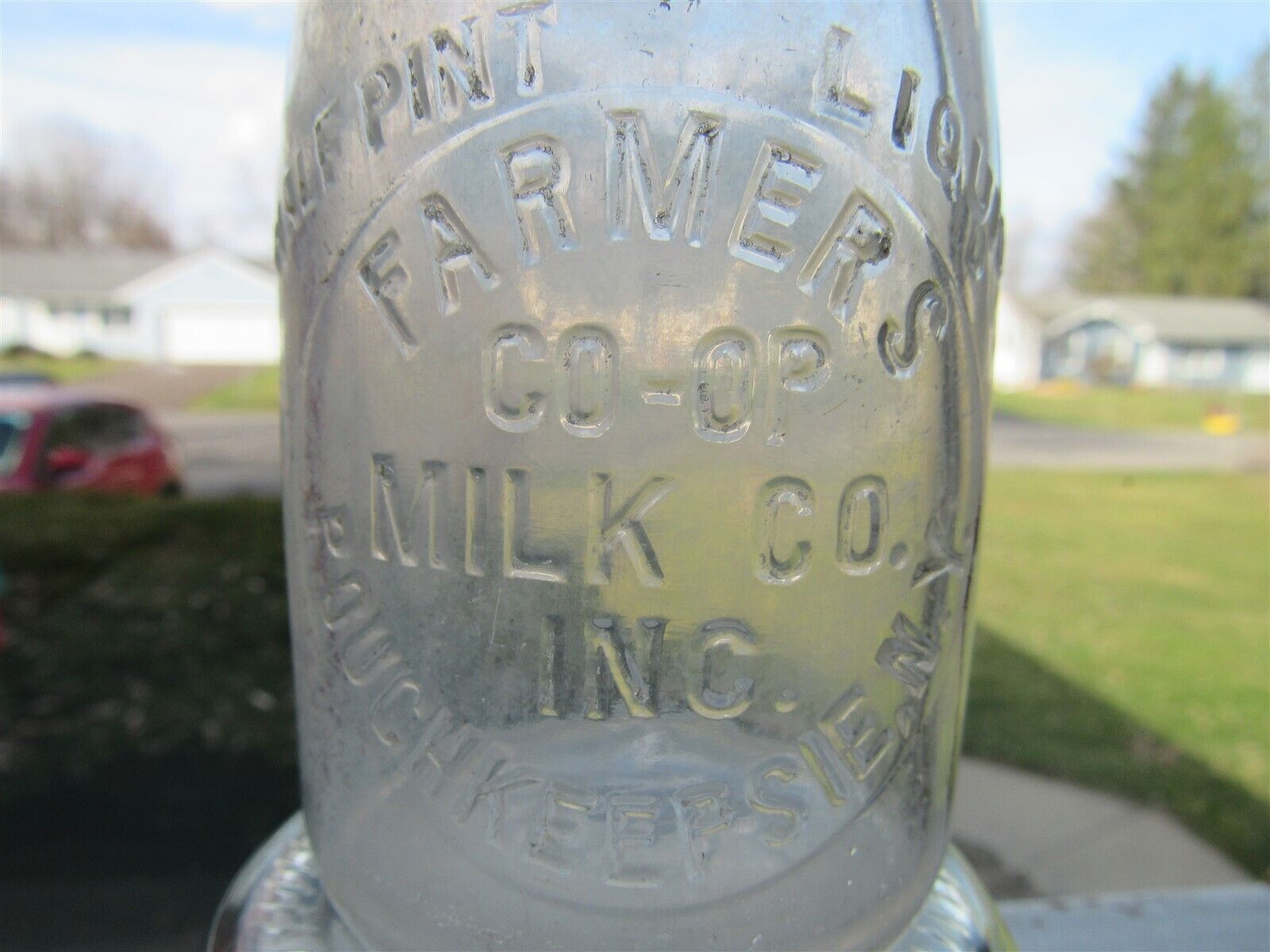TREHP Milk Bottle Farmer\'s Co-Op Milk Co Dairy Poughkeepsie NY DUTCHESS CO 1932