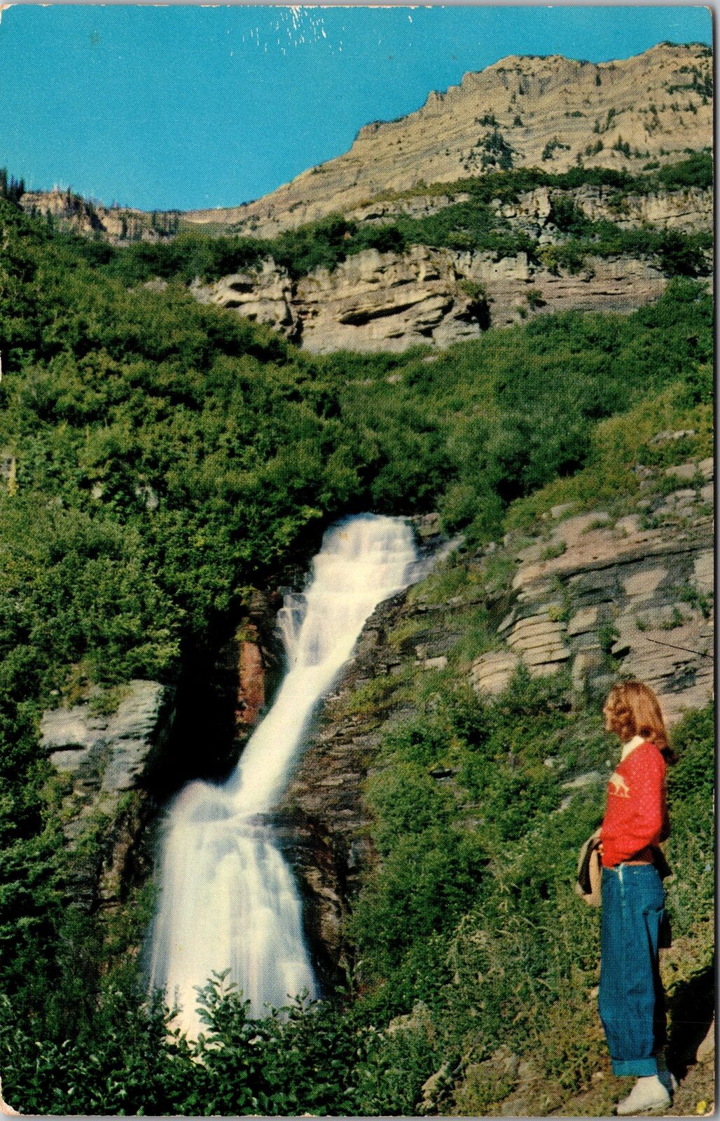 UT-Utah, Upper Falls, Beautiful Provo Canyon, Vintage Postcard