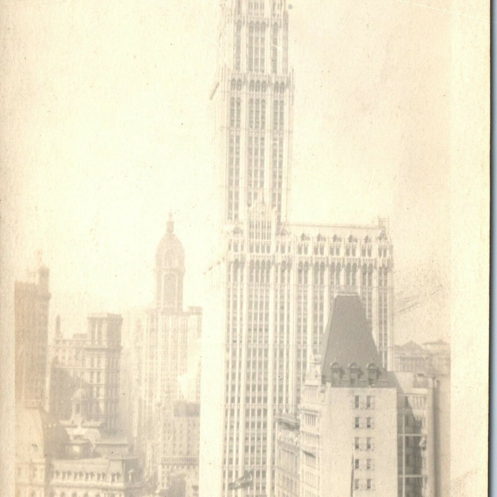 c1920s New York City Woolworth Building RPPC Real Photo Broadway Postcard NY A44