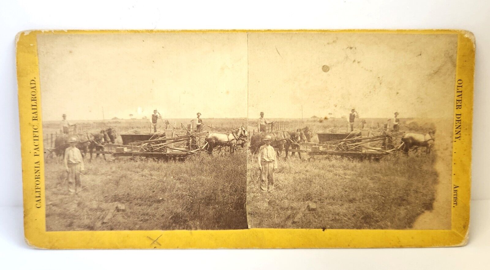 Central Pacific Railroad Oliver Denny Stereoview Photo Primitive Farming 1860's