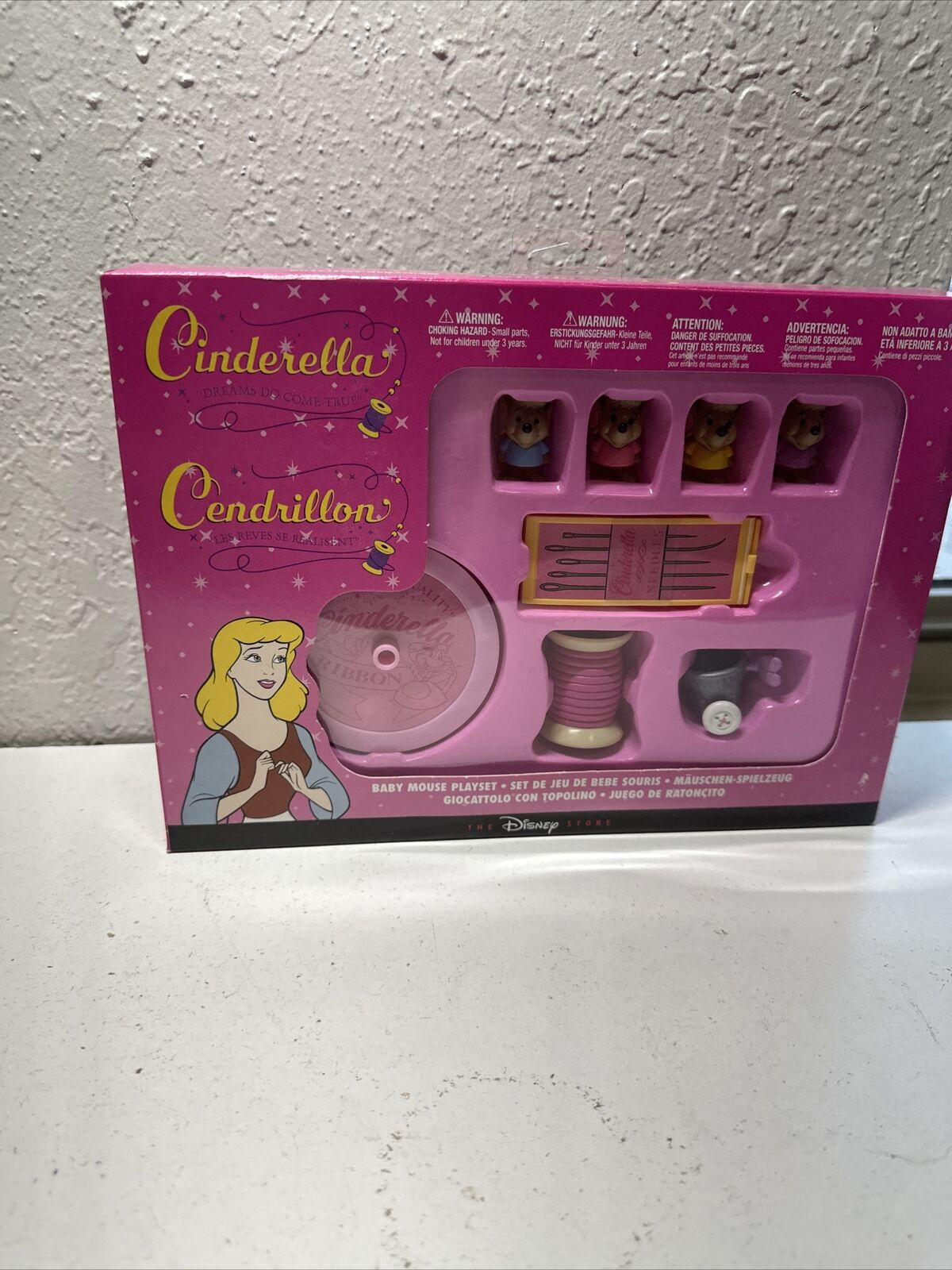 Vtg Disney Store Cinderella Baby Mouse Playset from Europe NIB