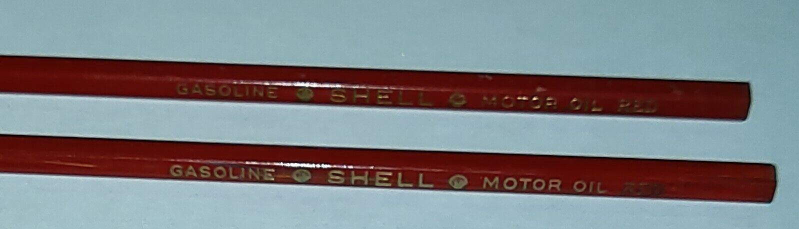 VTG SHELL Oil Gasoline Red Colored Pencil ~ Lot of 2 
