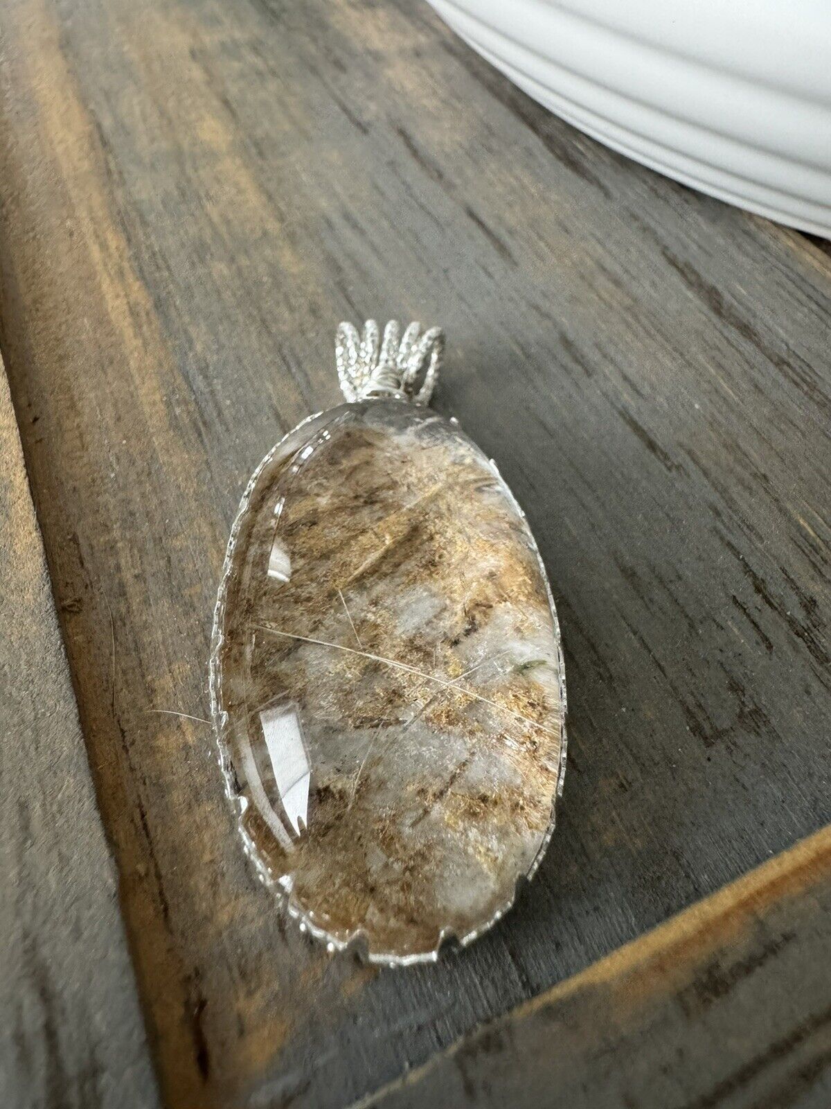 Handmade Nature Phantom Quartz Crystal pendant Very Special