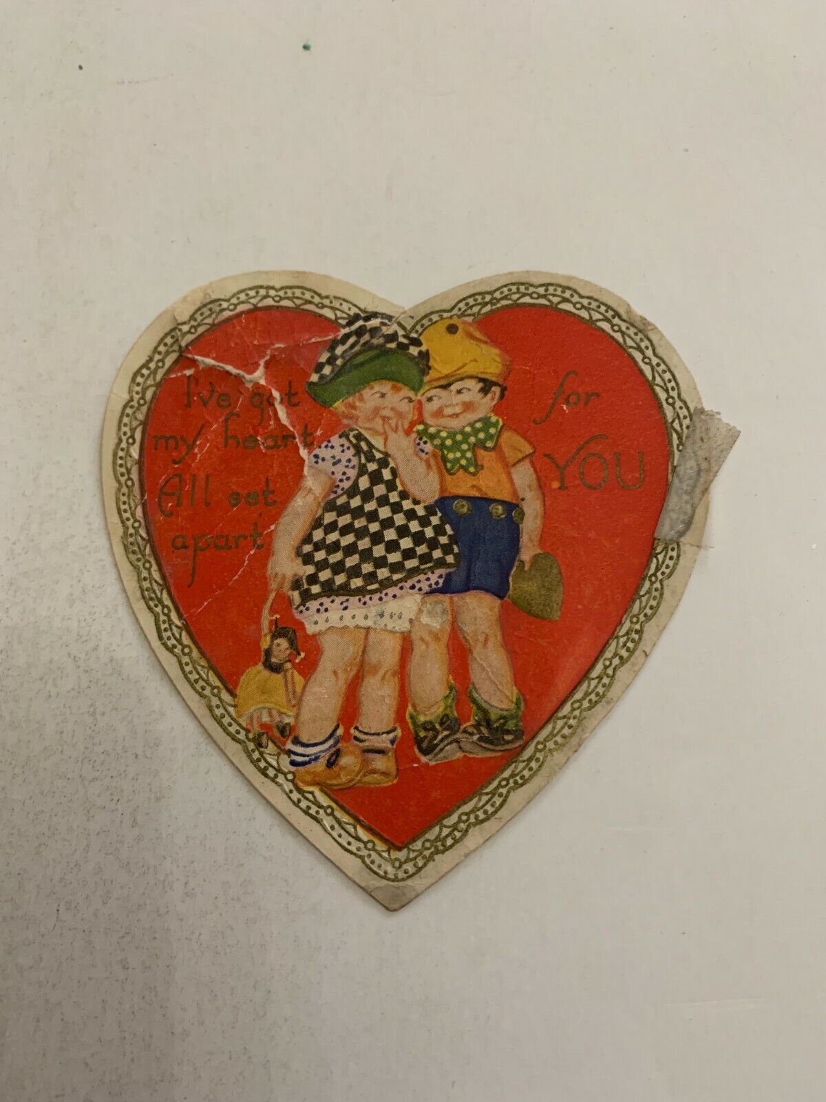 Vintage c.1930\'s Valentine Greeting Card Children Doll