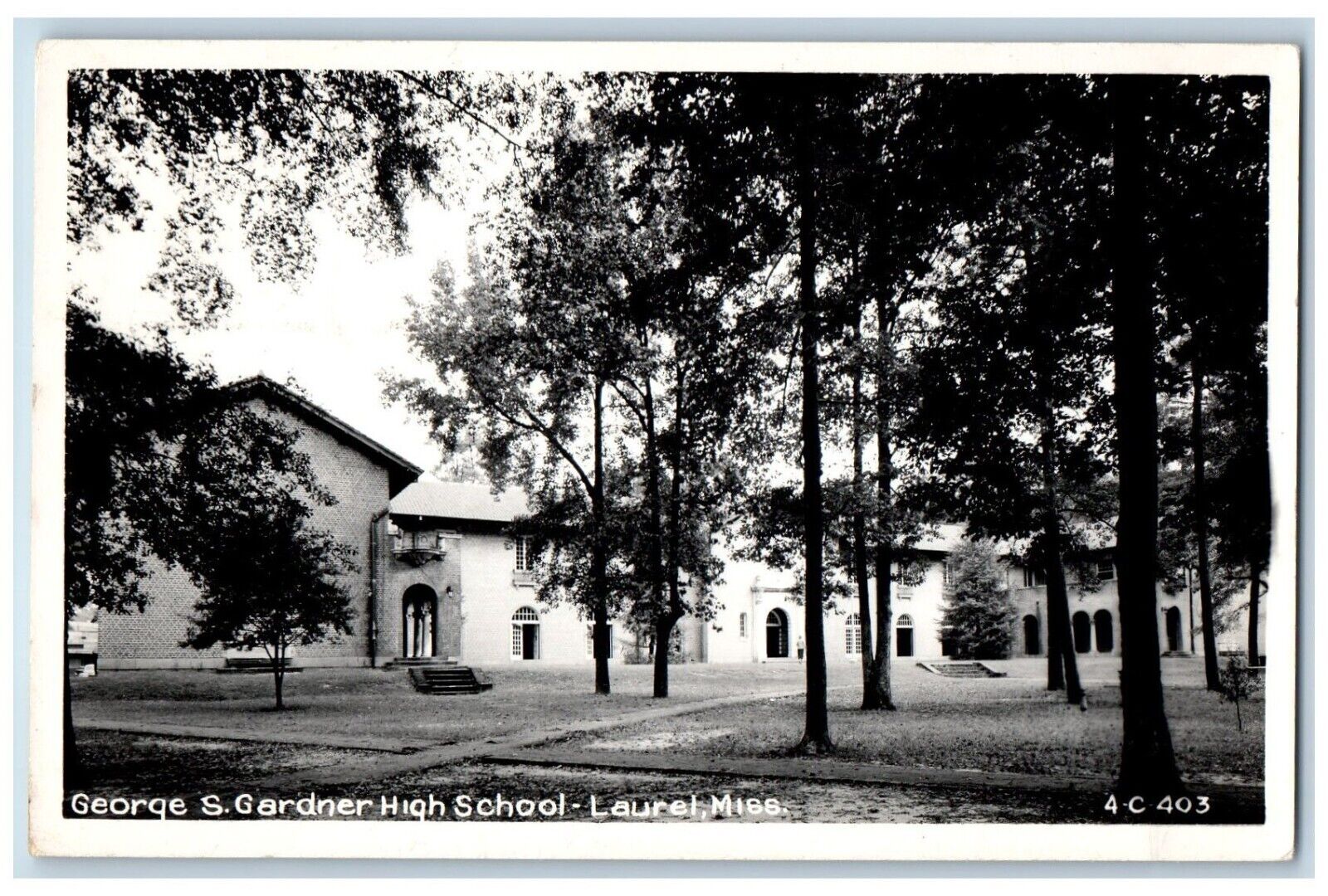 Laurel Mississippi MS Postcard RPPC Photo George S. Gardner High School 1953