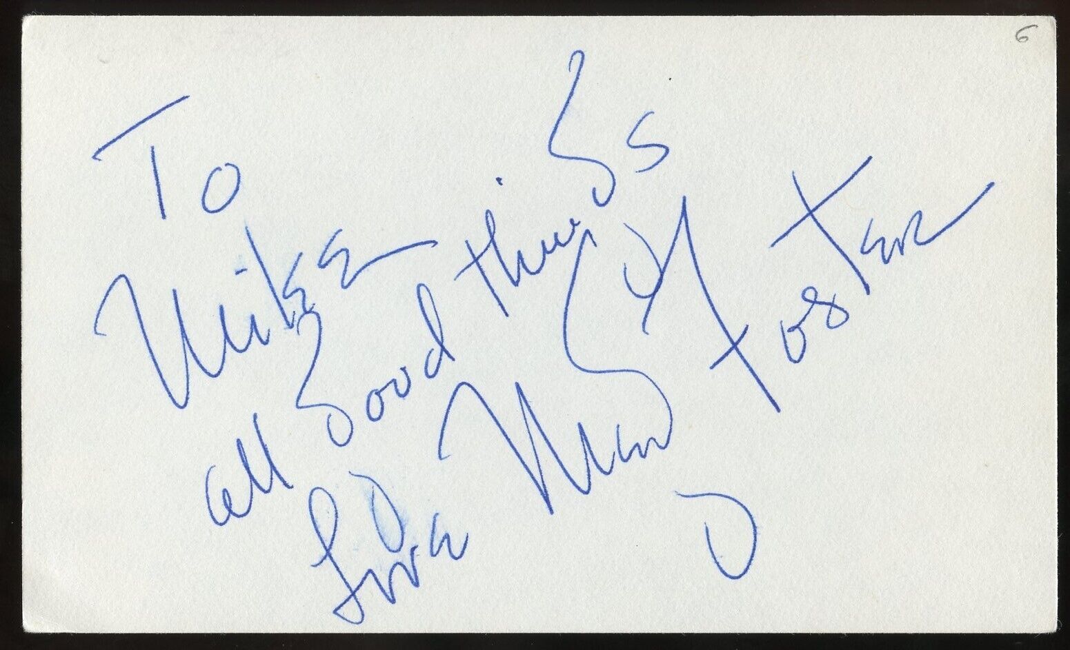 Meg Foster signed autograph 3x5 Cut American Film TV Actress The Scarlet Letter