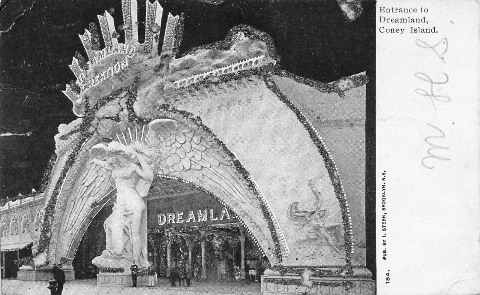 Entrance to Dreamland, Coney Island, Brooklyn, NYC, Circa 1905 Postcard, Used 