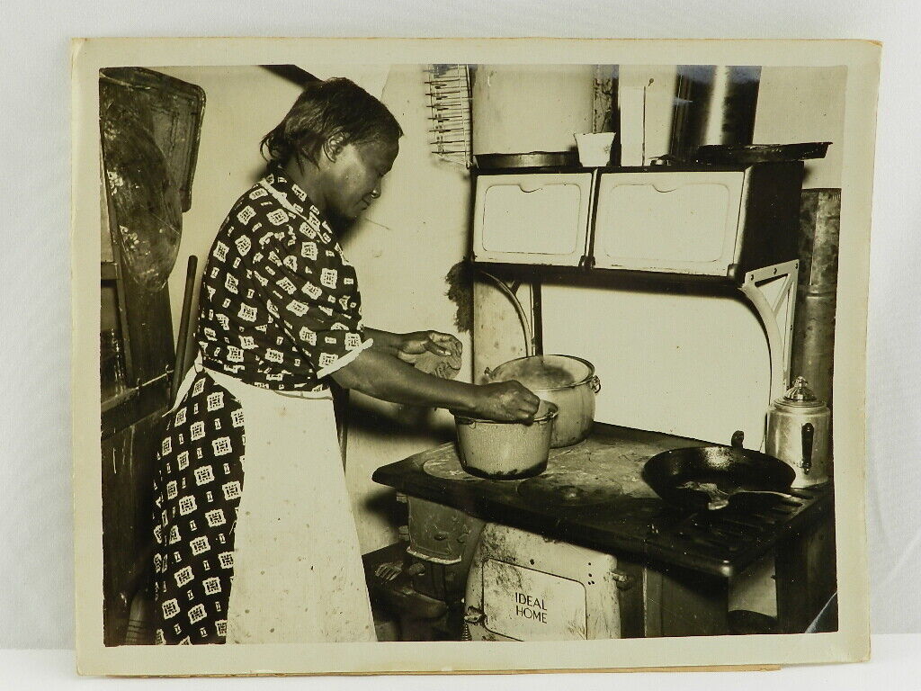Vintage Photo African American Black Woman Cooking Atlanta GA Story Ideal Stove 