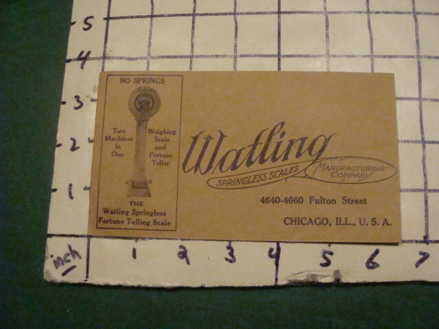 Original circa 1930\'s WATLING Springless scales envelope FORTUNE TELLING SCALE