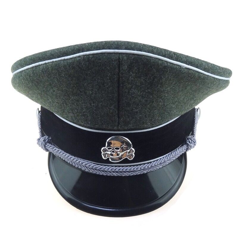WW2 German Elite Officer Hat Officer Army Wool Visor Crusher Cap Size 60