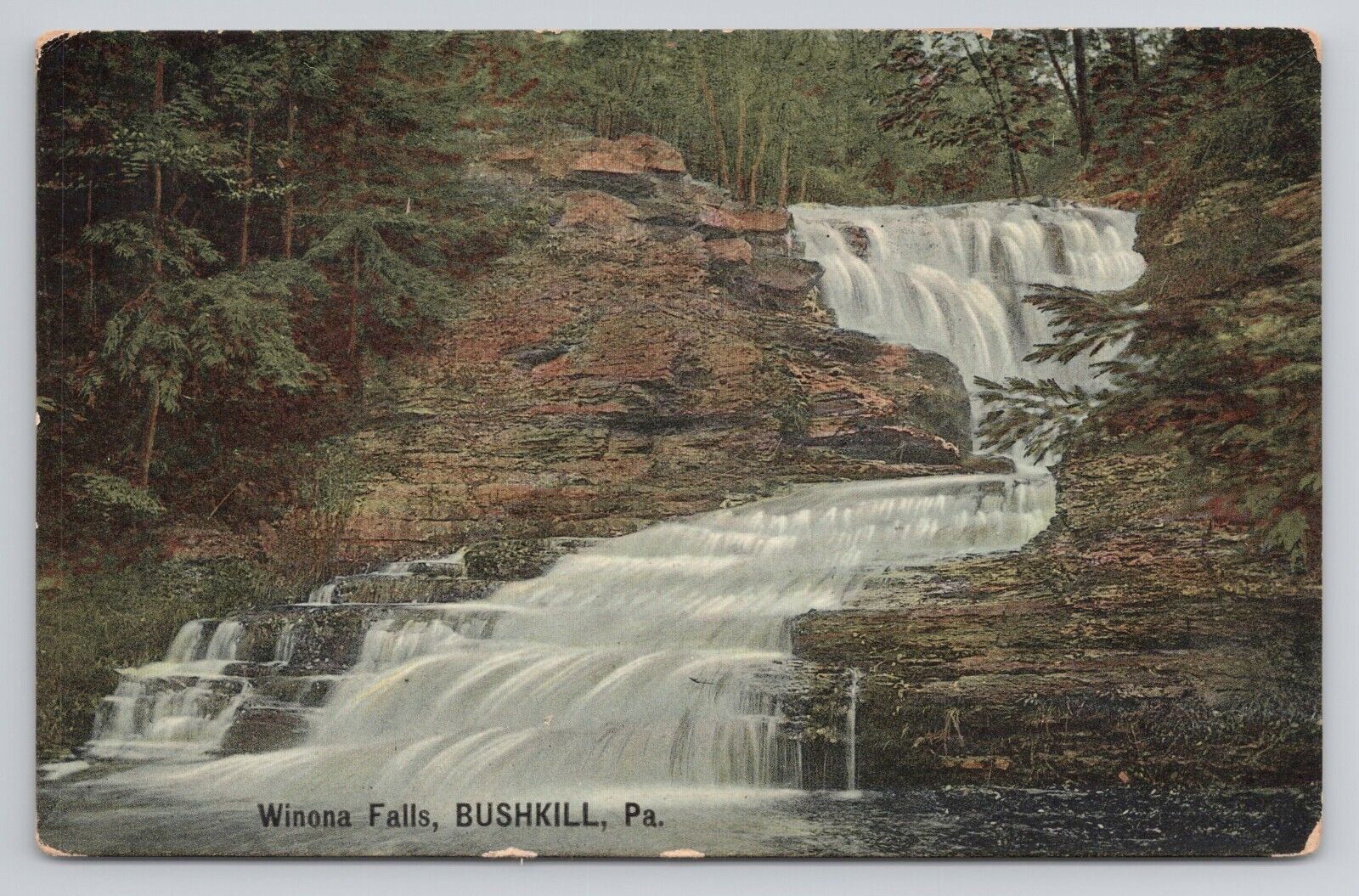 Winona Falls Bushkill Pennsylvania c1910 Antique Postcard