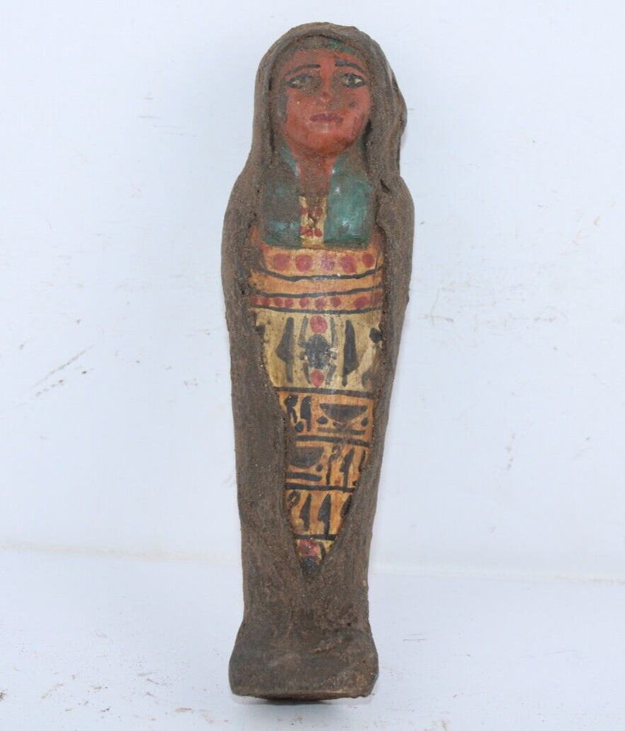 RARE ANCIENT EGYPTIAN ANTIQUE Beautiful Wood Mummified Ushabti Tomb Servant (A1)