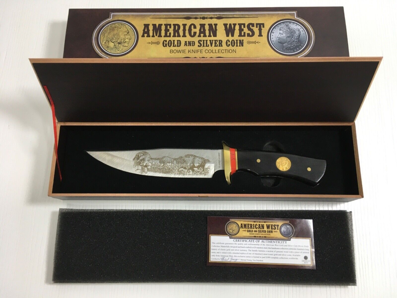 American West Gold and Silver Coin Knife (Bowie Knife Collection)