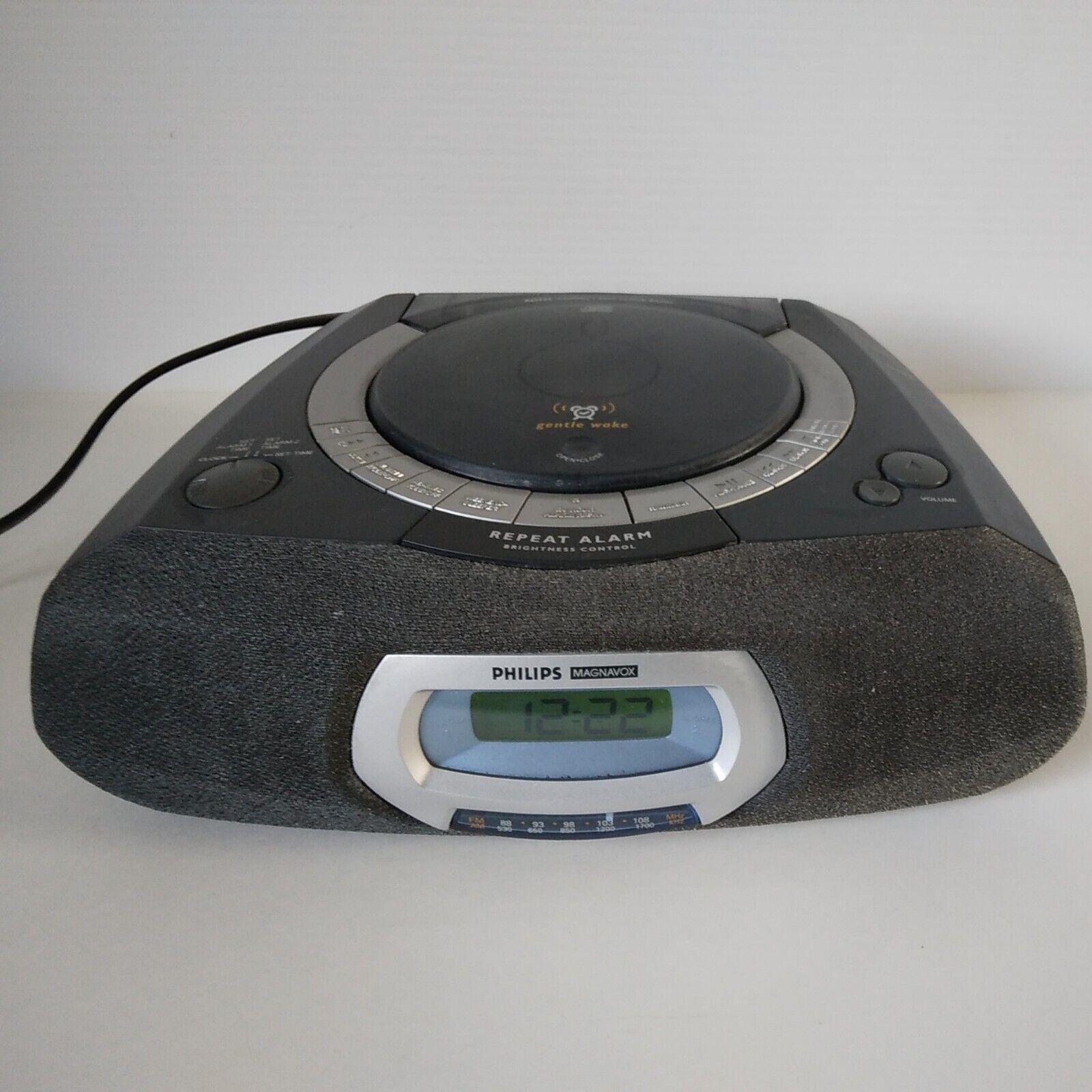 Magnavox AJ3935 CD Player/Dual Alarm Clock-AM/FM-Blue-Corded-1997-Tested Works