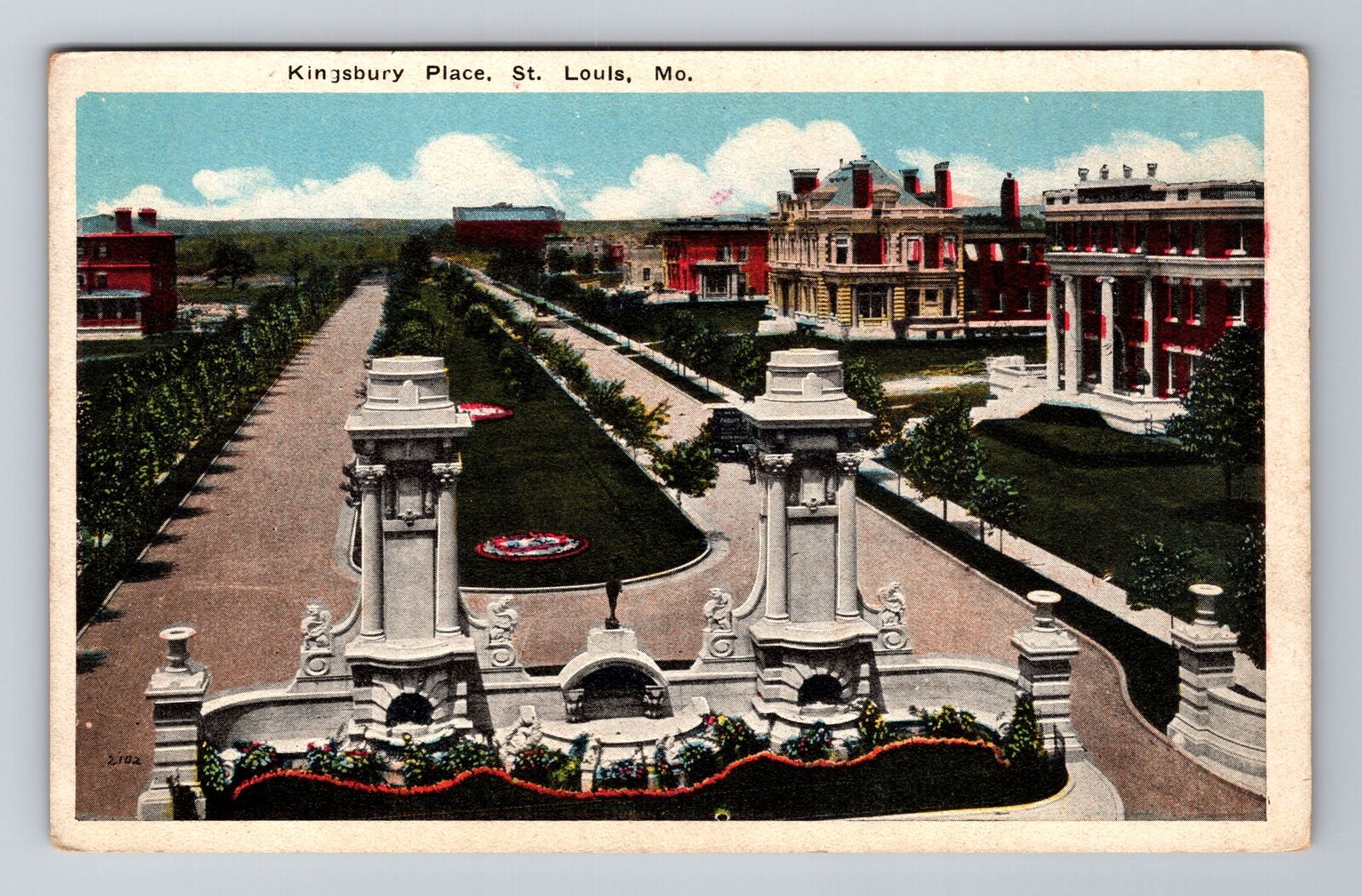 St Louis MO-Missouri, Kingsbury Place, Antique, Vintage Postcard