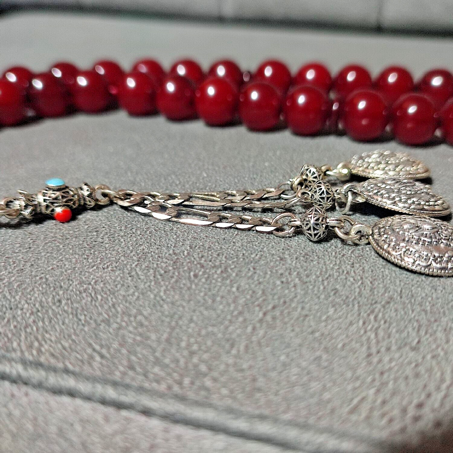 Ottoman  Faturan  Cherry Amber Color Prayer Beads Islamic Rosary 33 beads