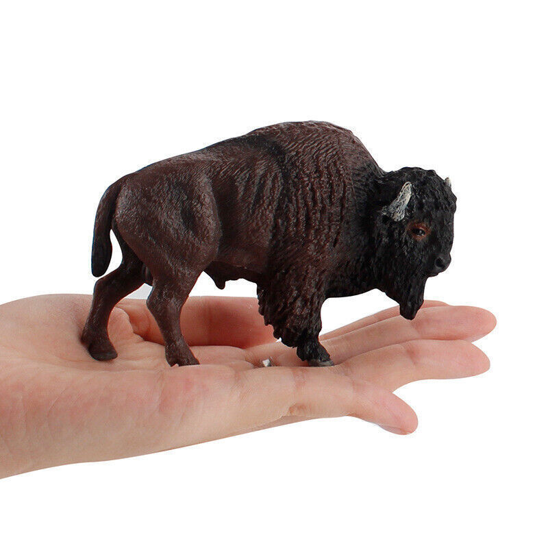 Simulation American Bison Wild Rhinoceros Forest Animal World Model Plastic Toys