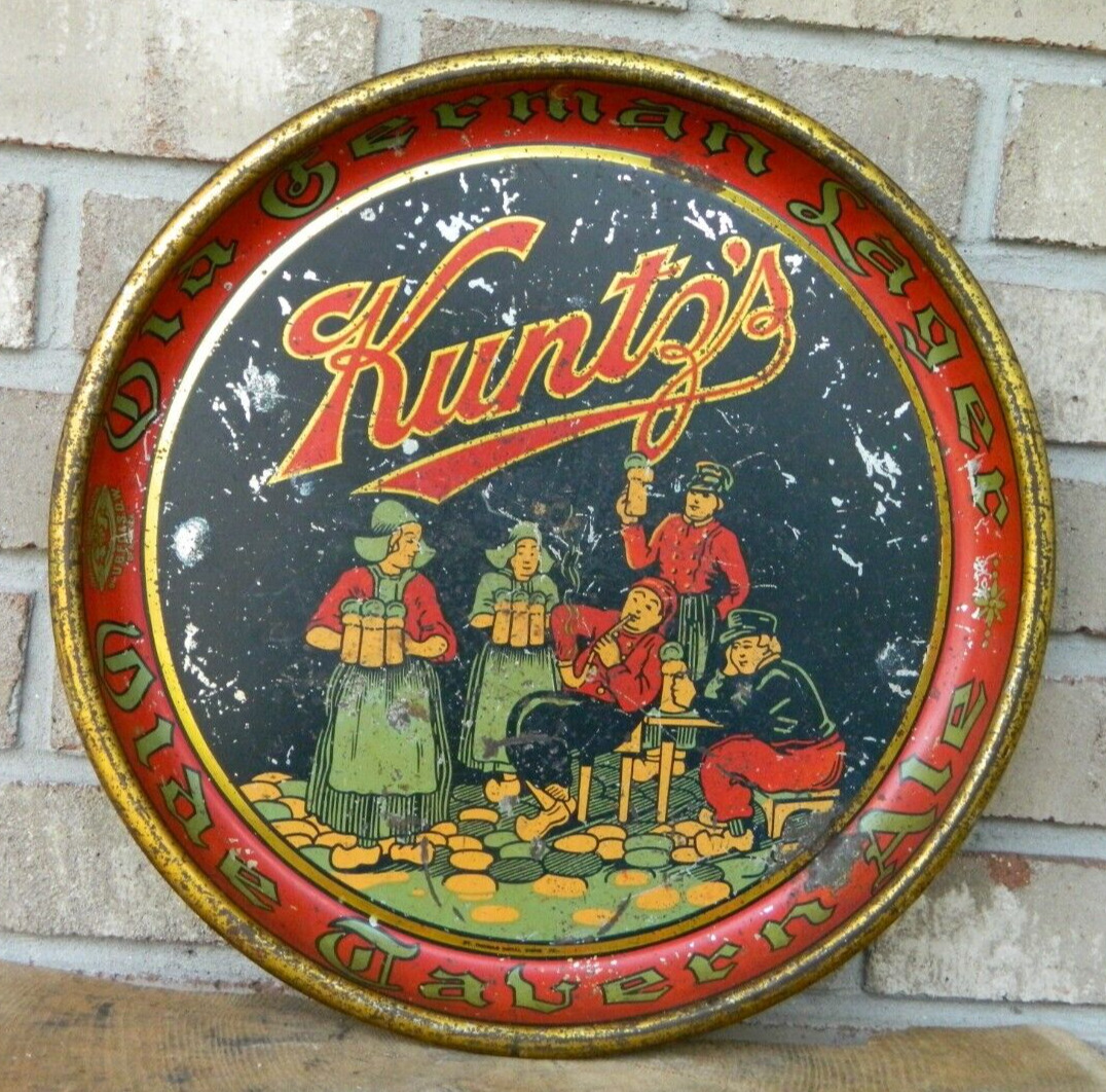 Vintage Kuntz\'s Old German Lager / Tavern Ale Beer Tray (St. Thomas Metal Signs)