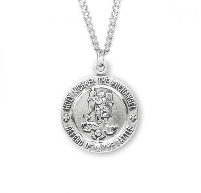 Saint Michael Amazing Sterling Silver EMT Medal Size 0.9in x 0.8in