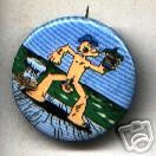 Old POPEYE comic pin Male pinup pinback Anchor Spinach GAY interest button