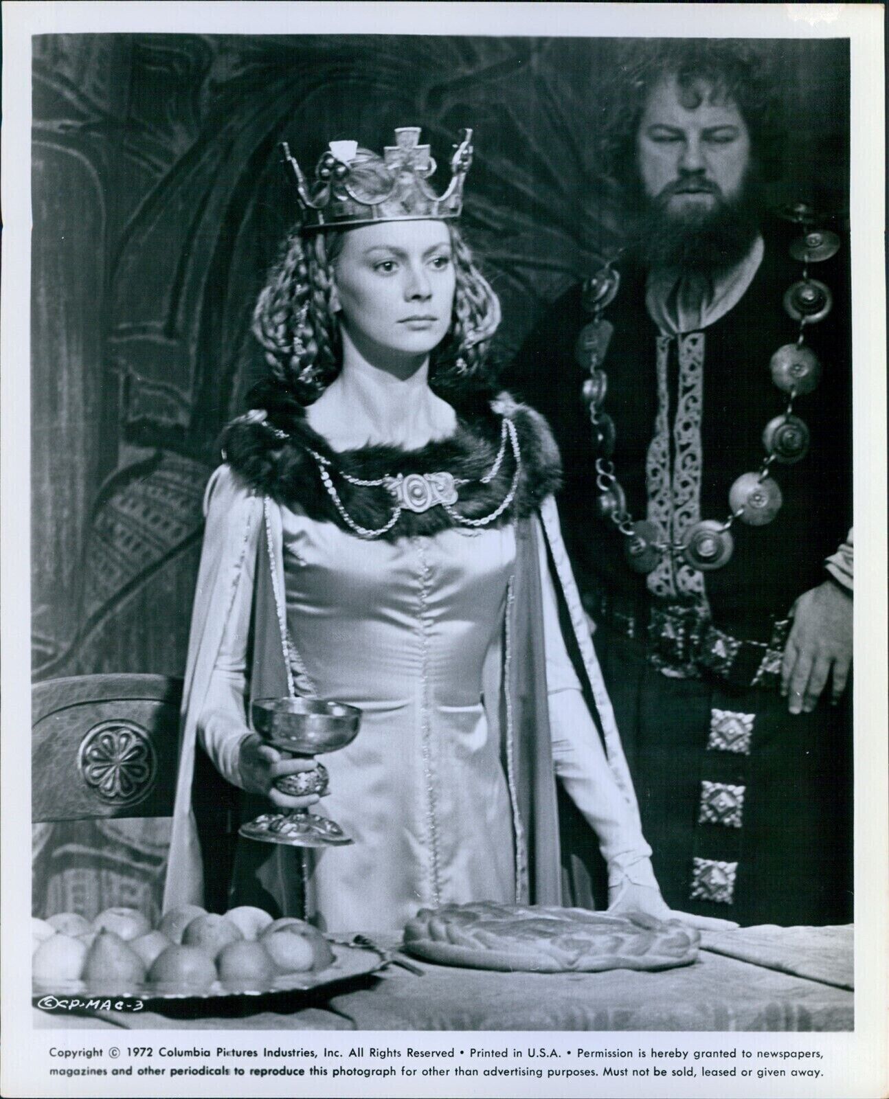 1972 Francesca Annis As Lady Macbeth Raises Her Cup To Toast Movie 8X10 Photo
