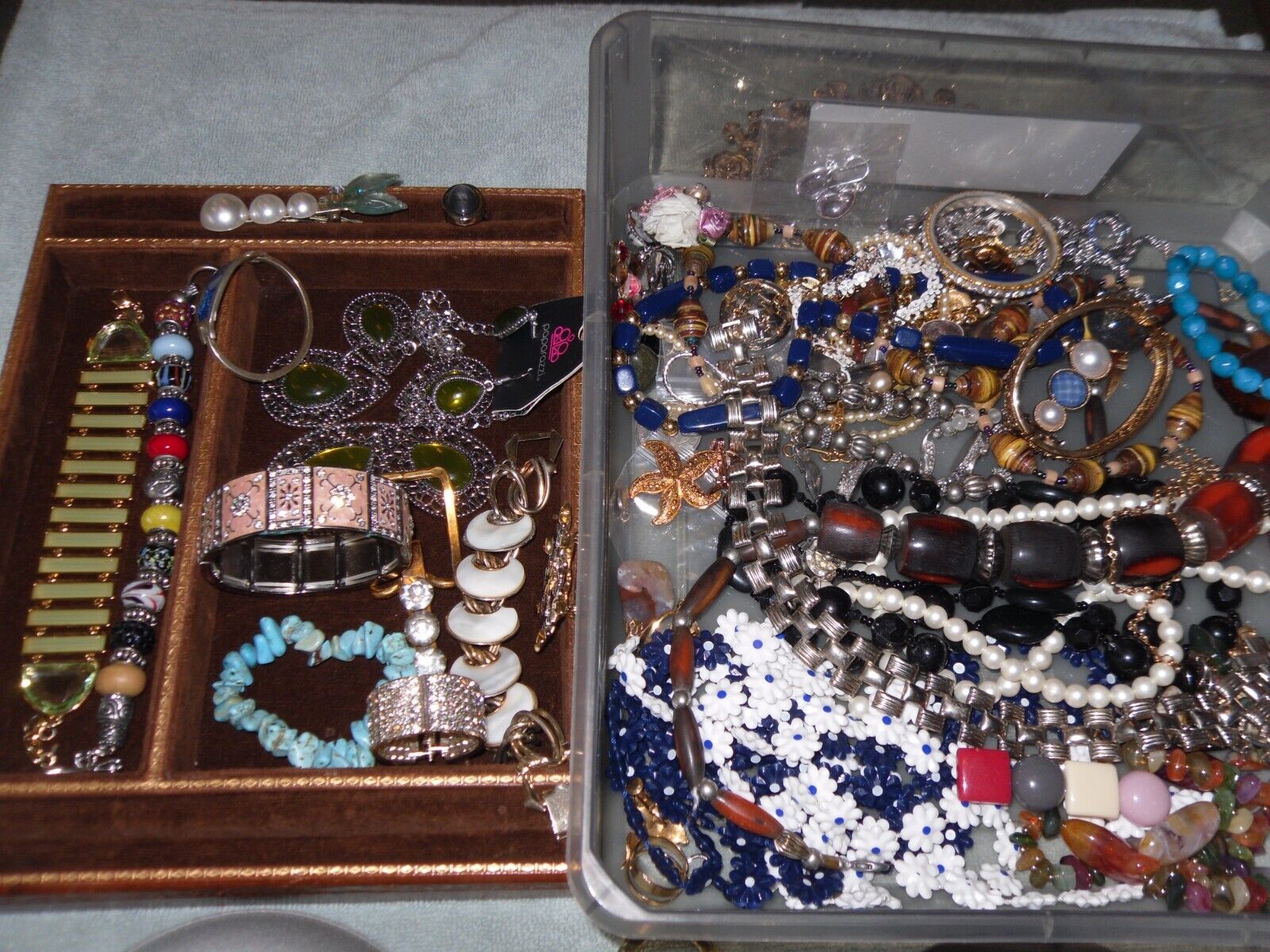 14 LBS VINTAGE JEWELRY DRAWER LOT COLLECTIBLES SIGNED RING CRYSTALS CANDLE ELVIS