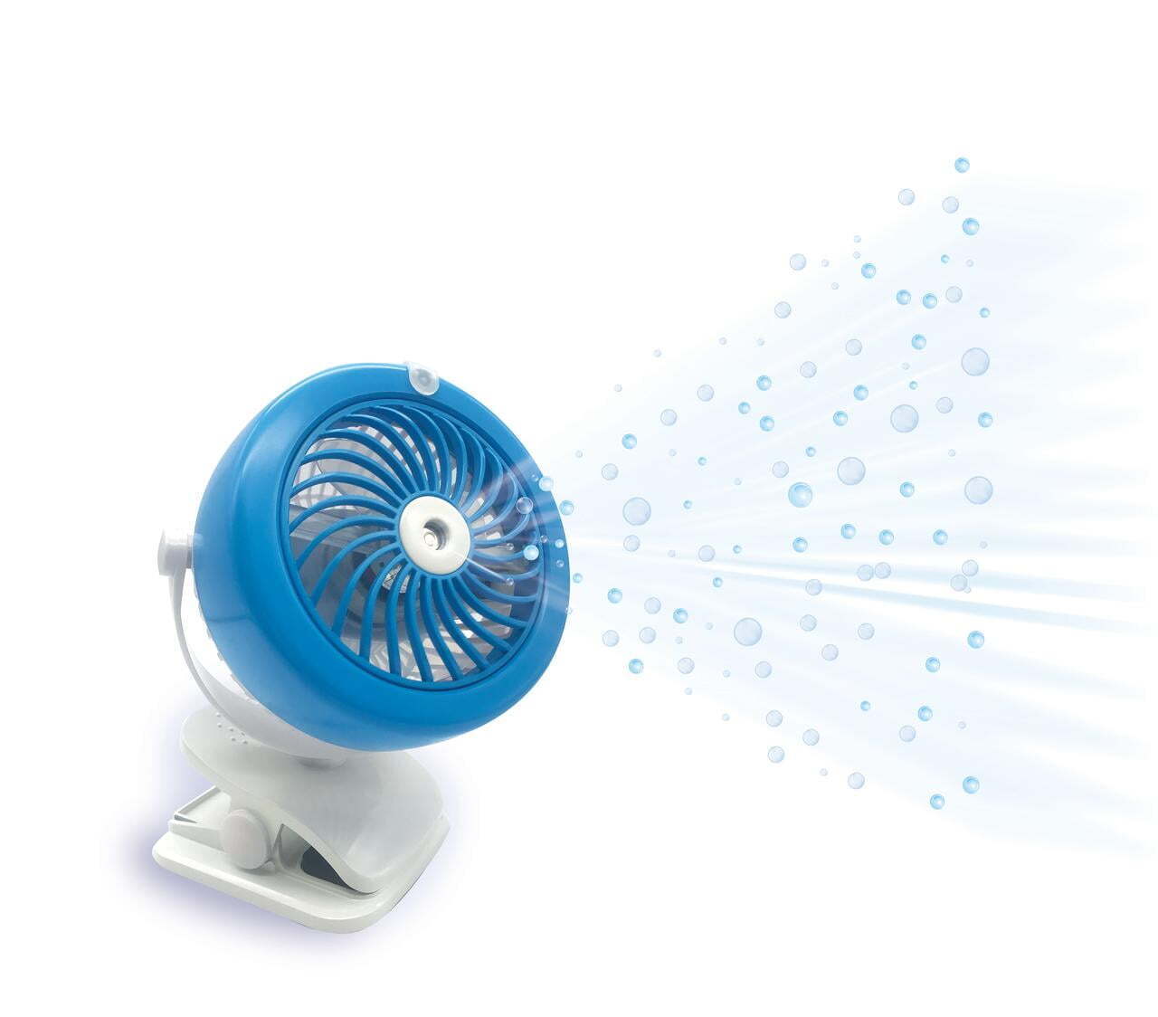 Go Fan Cool Mist Compact Rechargeable Misting Fan with Go Anywhere Clip