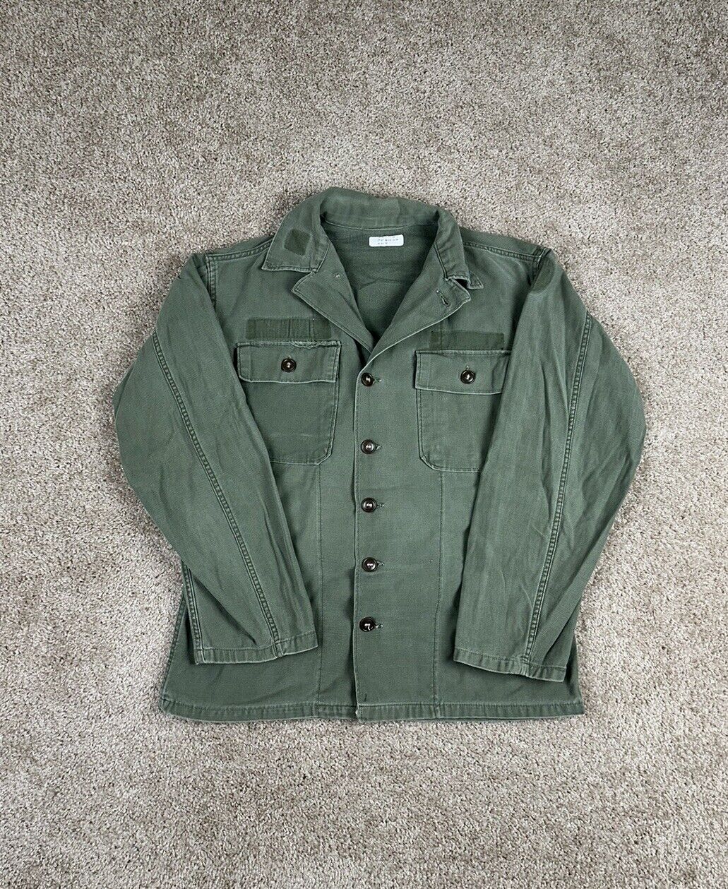 1970’s Vintage Vietnam War USMC United States Green Cotton 107 Field Shirt