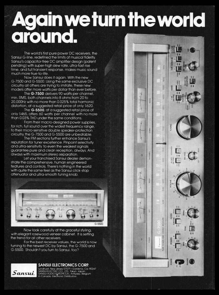 1979 Sansui G-7500 Digital Receiver Print ad -VTG Man Cave music room décor
