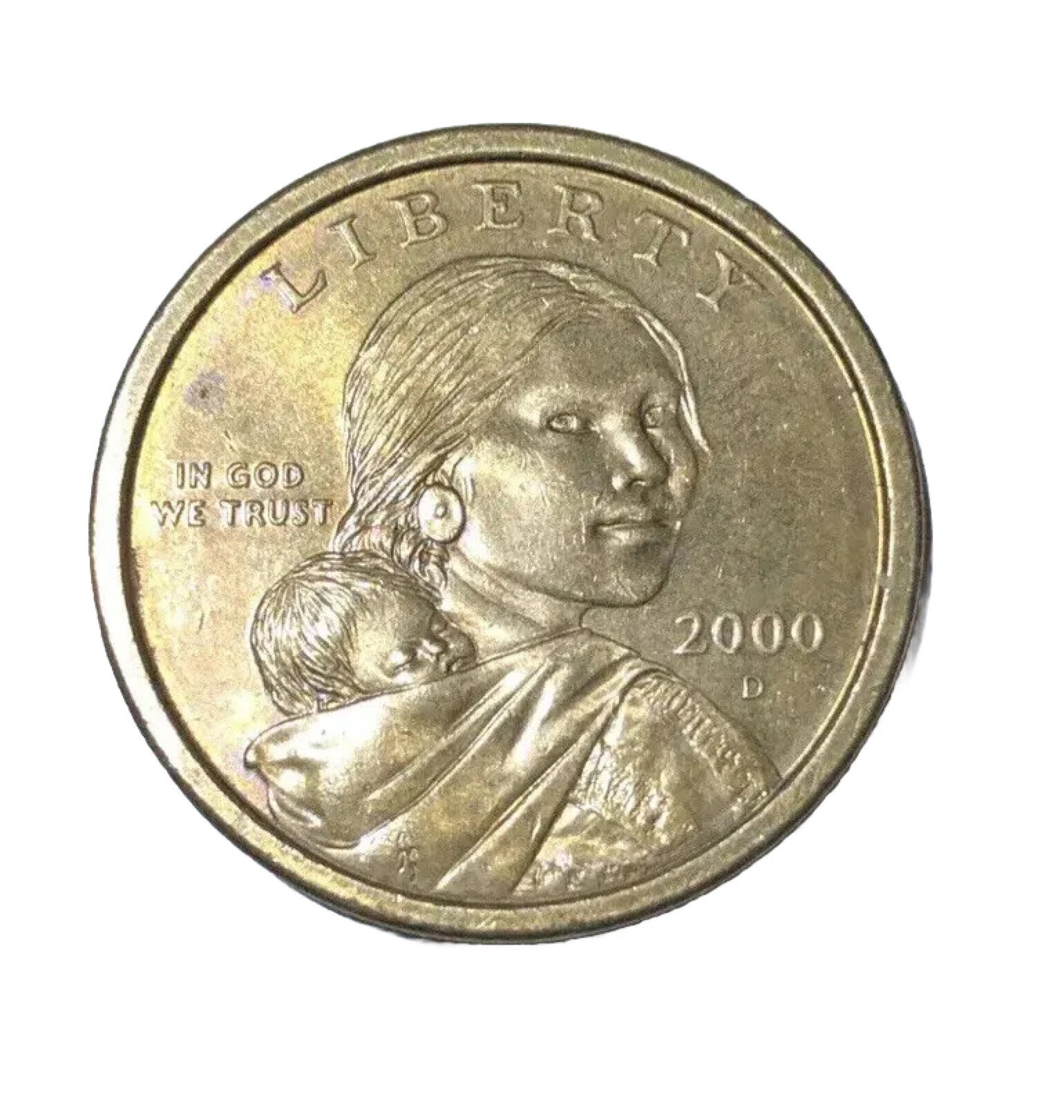 2000“ D “ SACAGAWEA  **EXCELLENT ** RARE NATIVE AMERICAN . $1 Coin