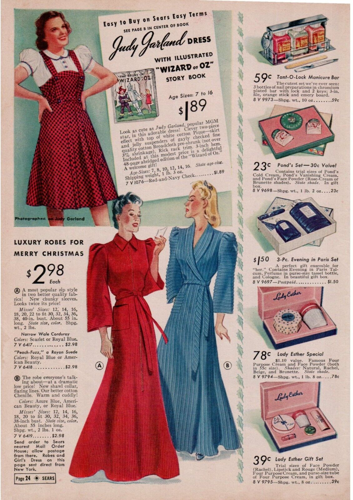 Late 1930\'s Sears Catalog Page #24 \