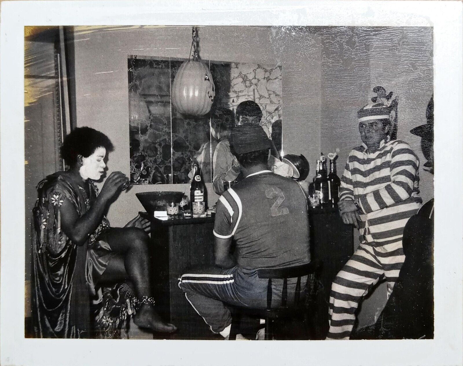 Halloween Party Photograph Costumes Men Pumpkin San Francisco 1965 Polaroid