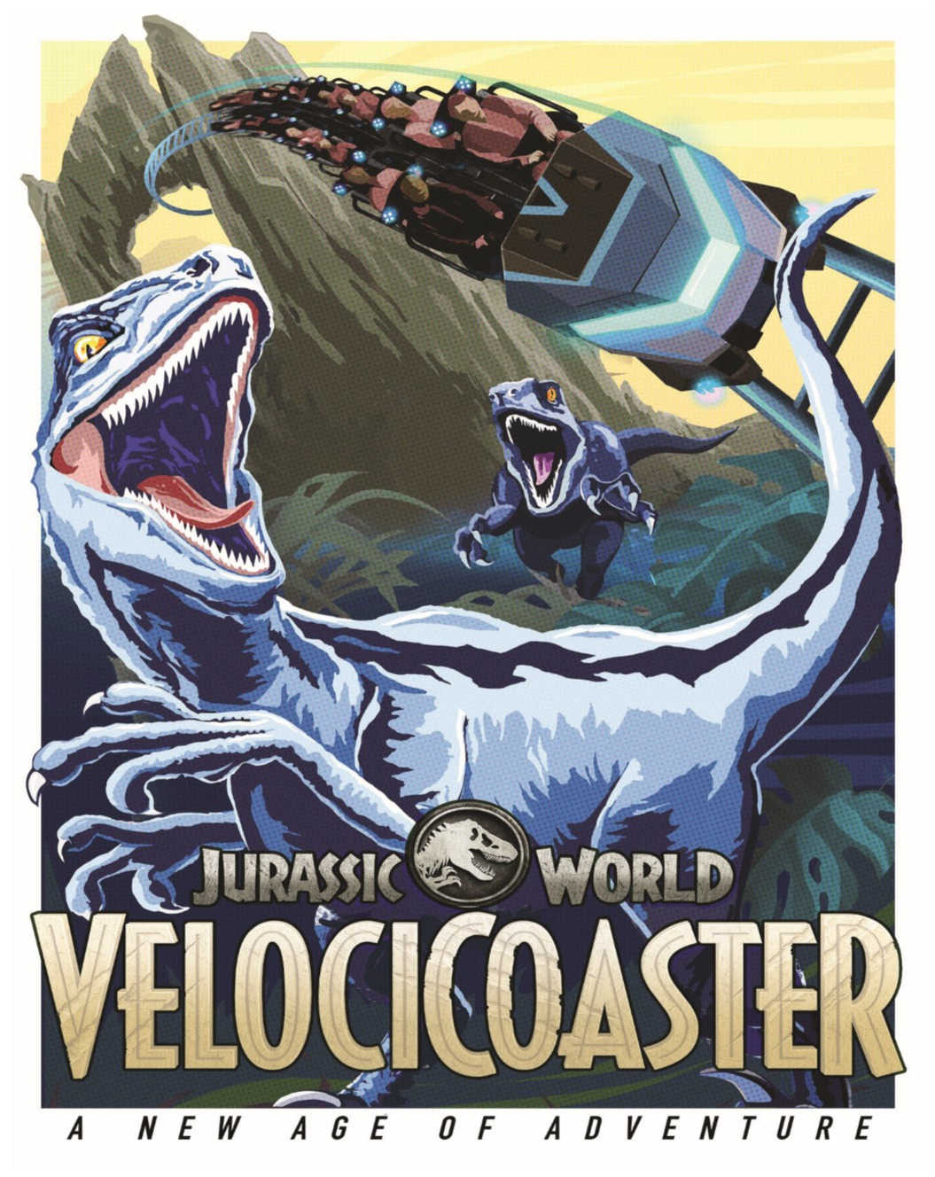Jurassic World Attraction Poster Print 11x17 Velocicoaster Universal Orlando