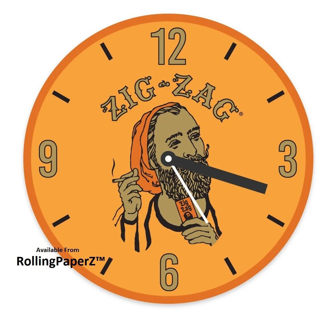 ZIG ZAG Rolling Papers Logo Clock - Large 13 1/2\