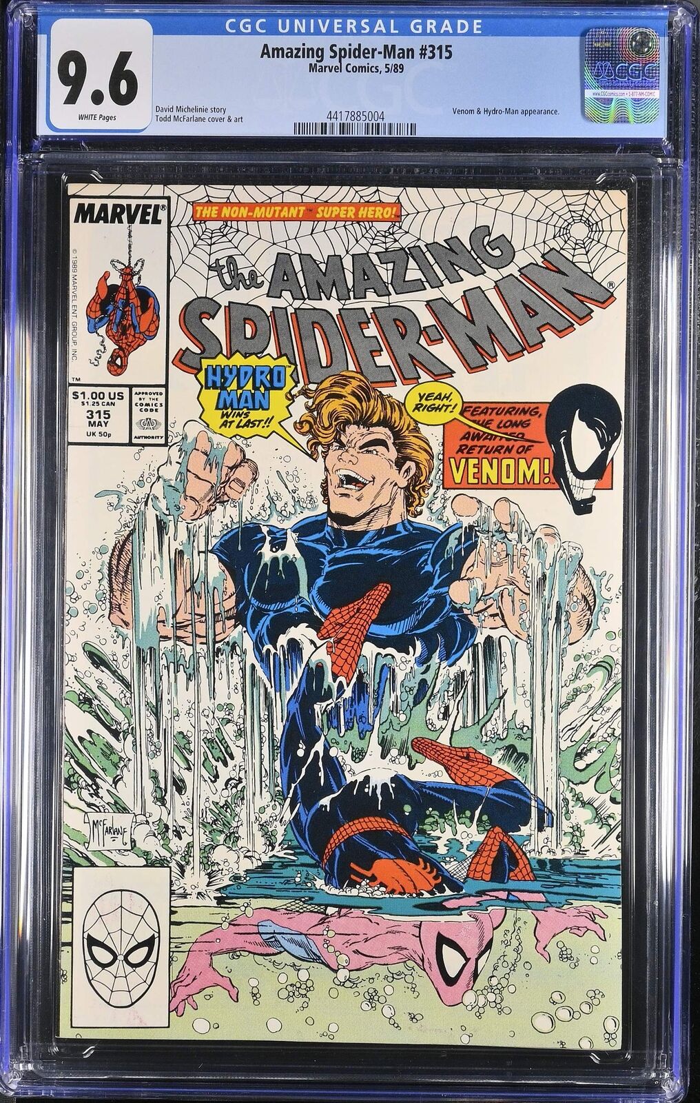 Amazing Spider-Man #315 Marvel 1989 9.6 NM+ CGC Graded Key Venom McFarlane Comic
